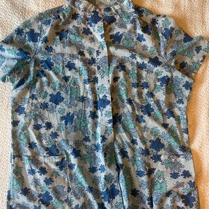Floral Short Sleeve snap up Nursing Scrub